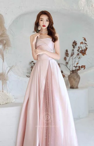 Elegant pink silk gown - elegant, /